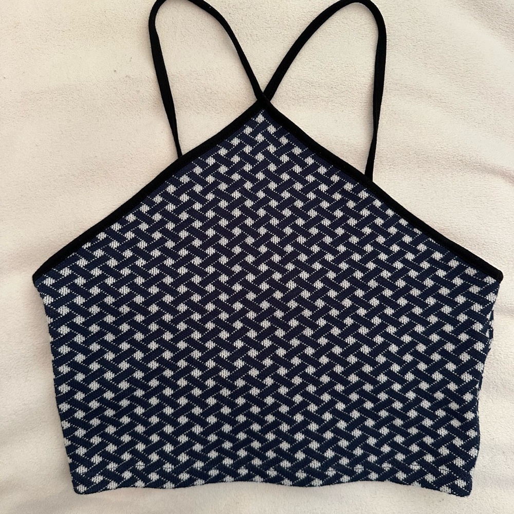 zara polka dot halter top